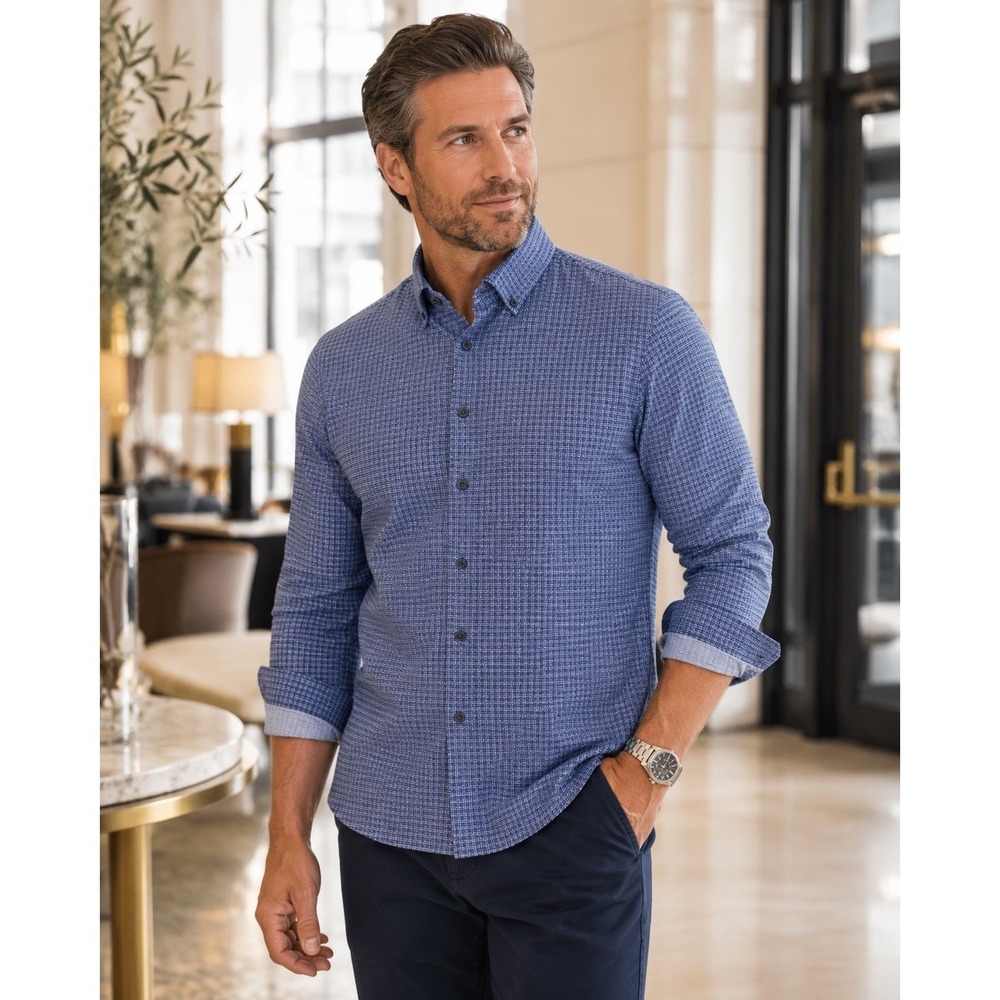 BRAX Feel Good Daniel C Light Flannel Shirt — Men's M NWT
